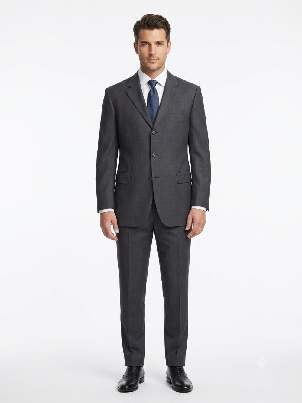 Vintage Brooks Brothers 2-Piece Suit Set Mens 46/41 Charcoal Grey Wool Formal